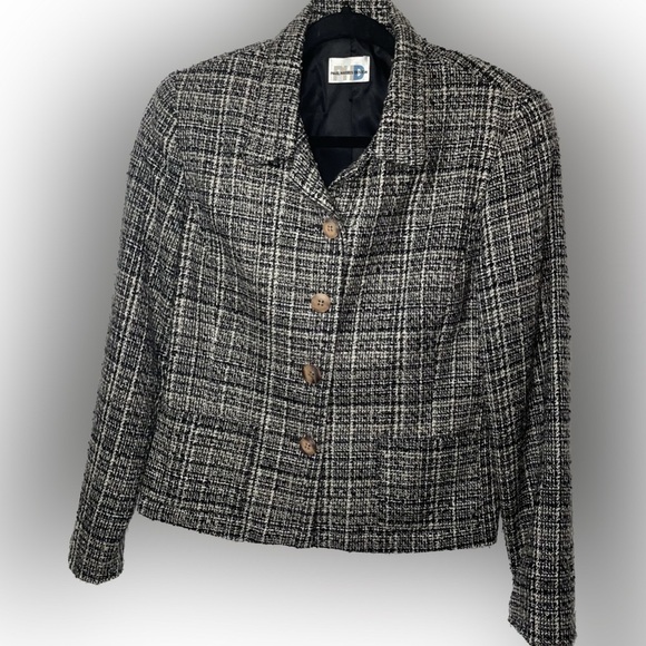 Paul Harris Design Jackets & Blazers - Paul Harris Design Size 10 Women’s Vintage Black White Pattern Blazer Preloved